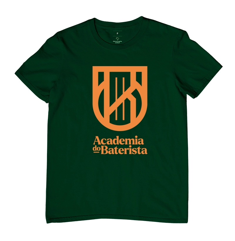Camiseta Academia do Baterista Logo — escudo grande central