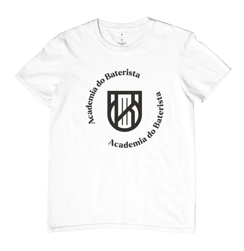 Camiseta Academia do Baterista Modelo 6 Versão A — selo circular