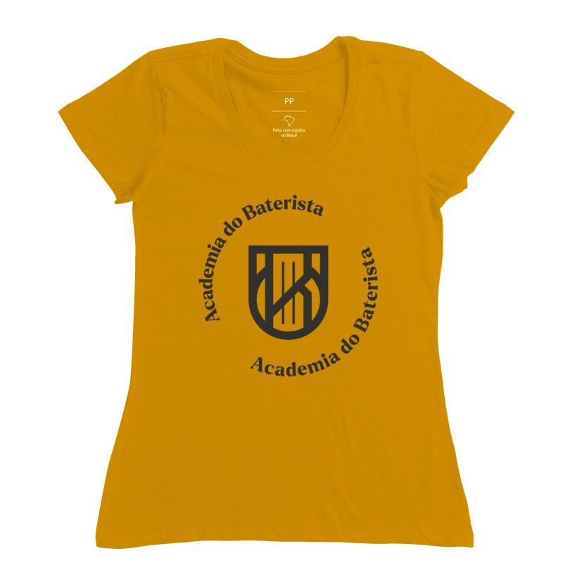 Camiseta Academia do Baterista Modelo 6 Versão B — selo circular