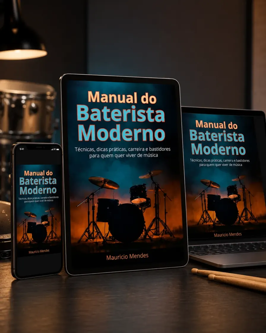 Manual do Baterista Moderno — versão digital em tablet, celular e notebook